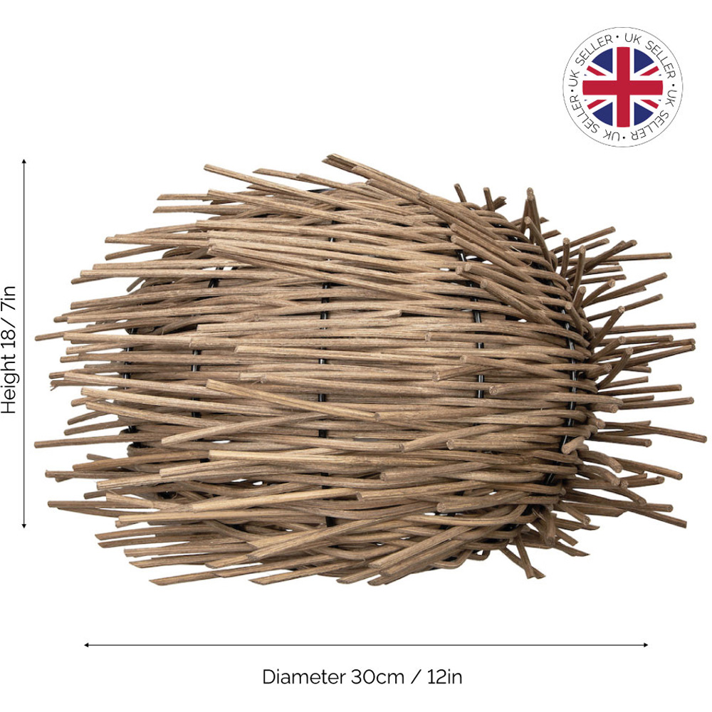 Happy Homewares Natural Brown Rattan Wicker Vintage Nest Pendant Shade Image 8