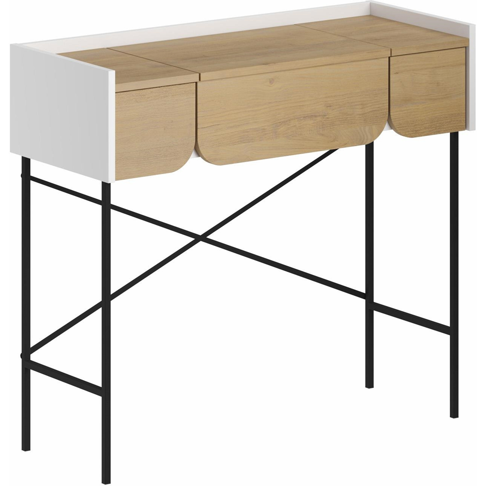 Decortie Terra 2 Drawer Sapphire Oak Dressing Table with Mirror Image 2