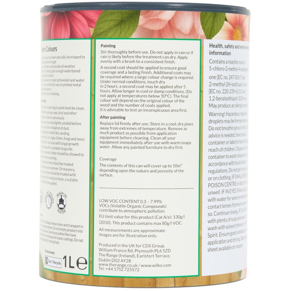 Wilko Garden Colours City Slate Wood Paint 1L Image 2