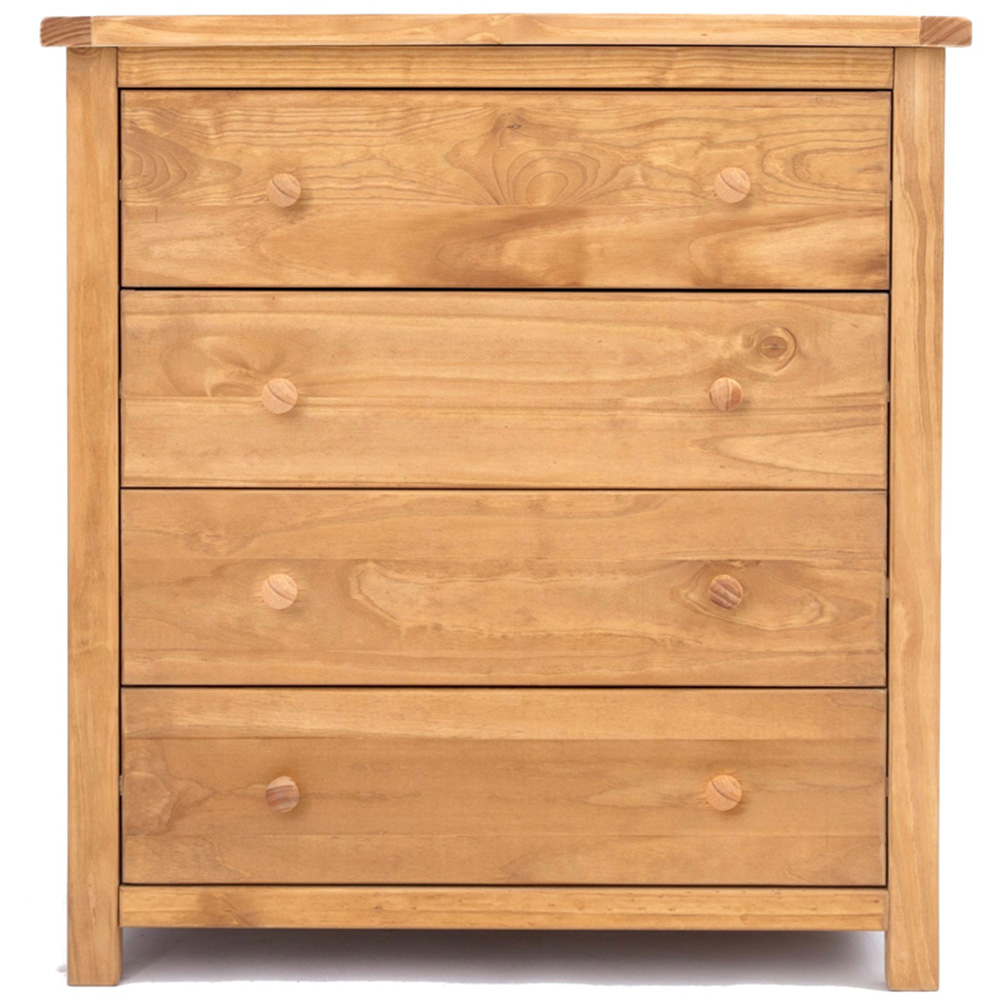 Lugo 4 Drawer Antique Wax Finish Chest of Drawers with Wood Knobs Image 2