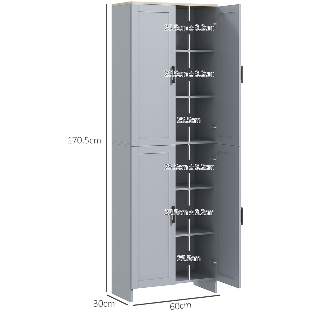 Portland 4 Door Grey Kitchen Storage Cabinet Image 9
