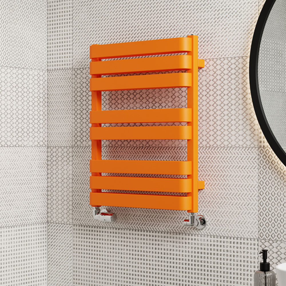 Terma Warp T Bold Matt Orange Heated Towel Rail 1569 BTU 655 x 500mm Image 7