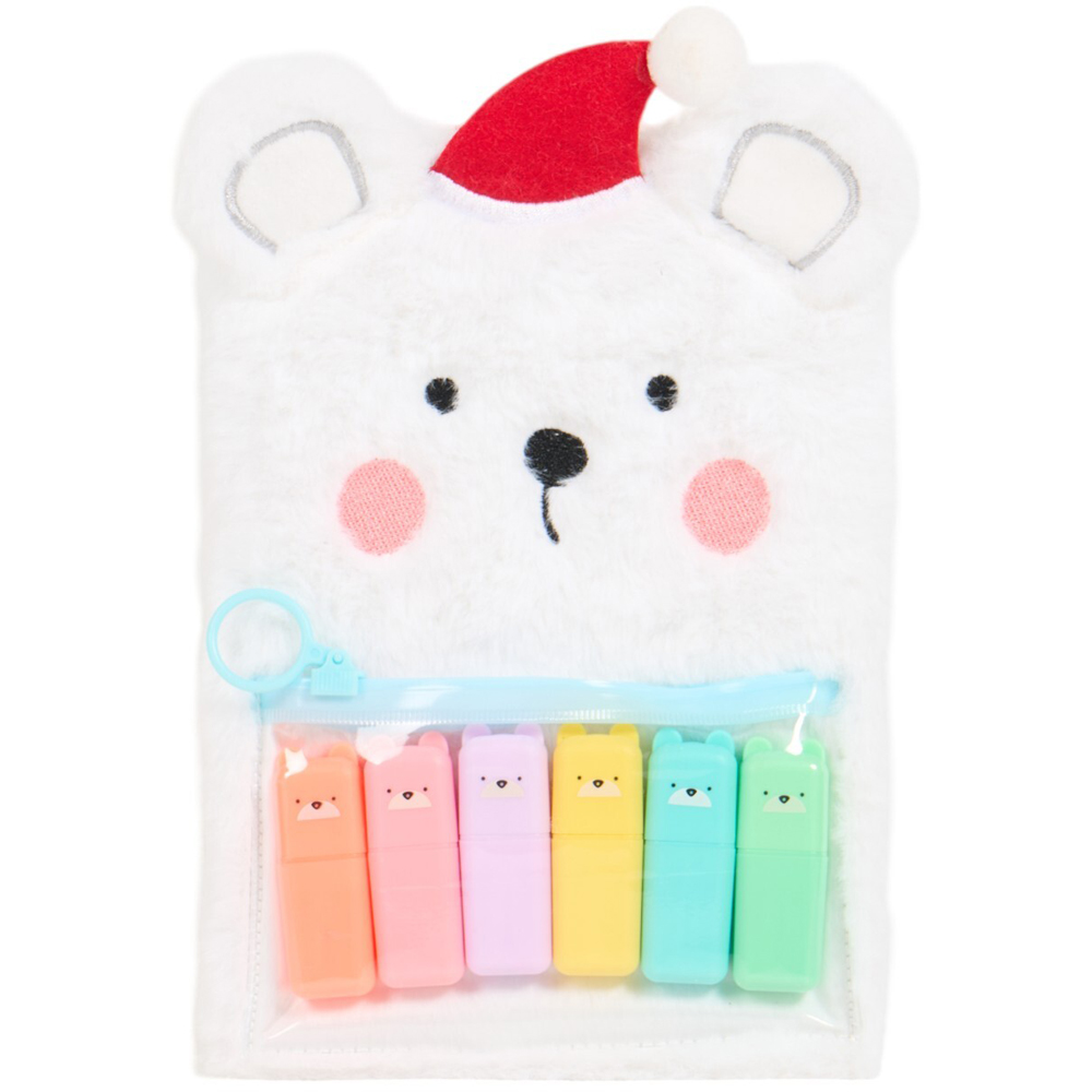Polar Bear Fluffy Notebook Set - White Image 1