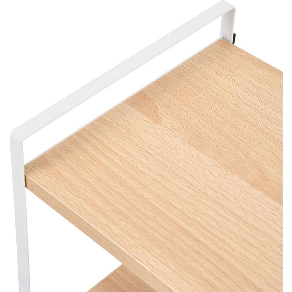 Living and Home 2-Tier Natural Wood Grain Countertop Storage Shelf with Metal Frame Image 5