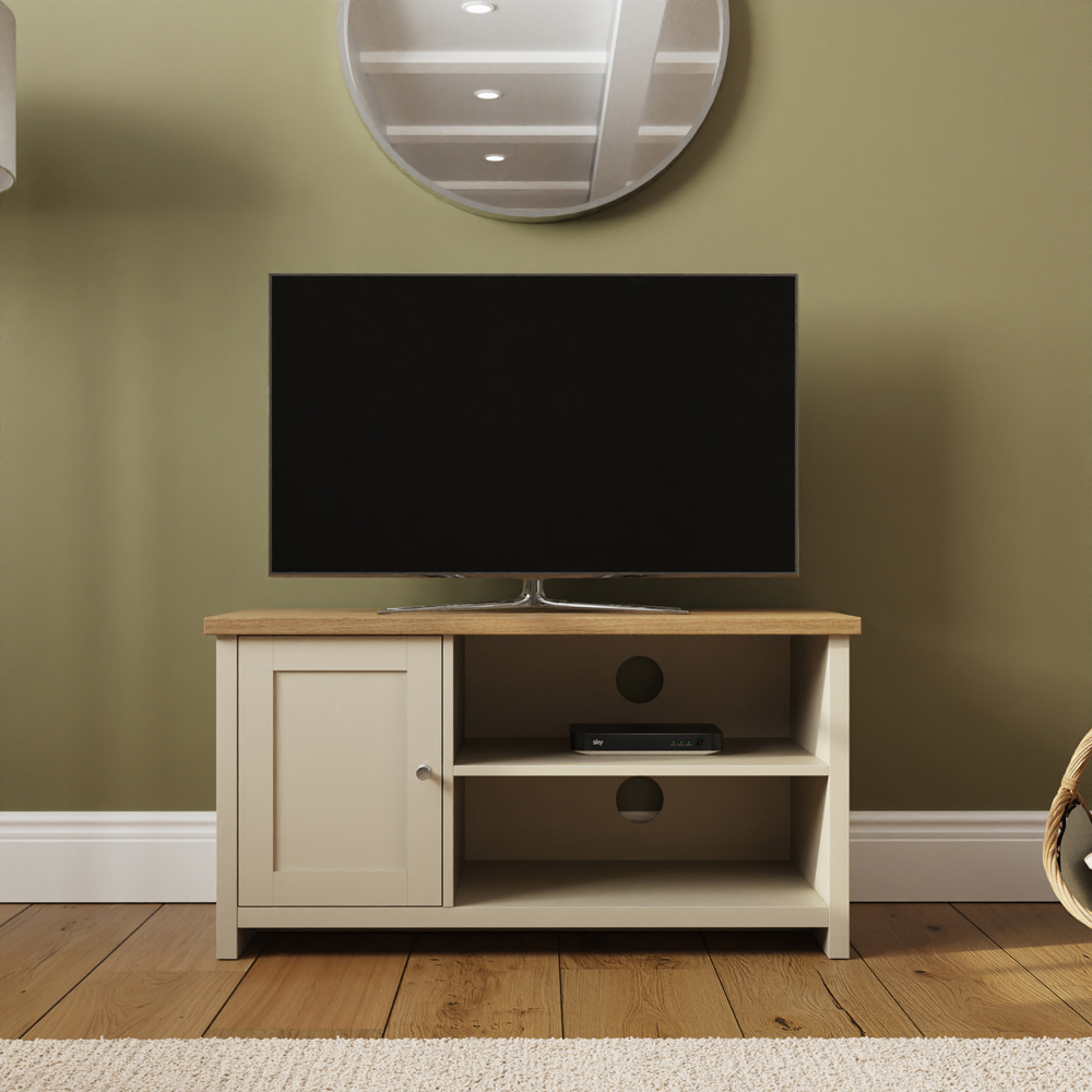 GFW Lancaster Single Door 2 Shelf Cream Small TV Cabinet Image 7