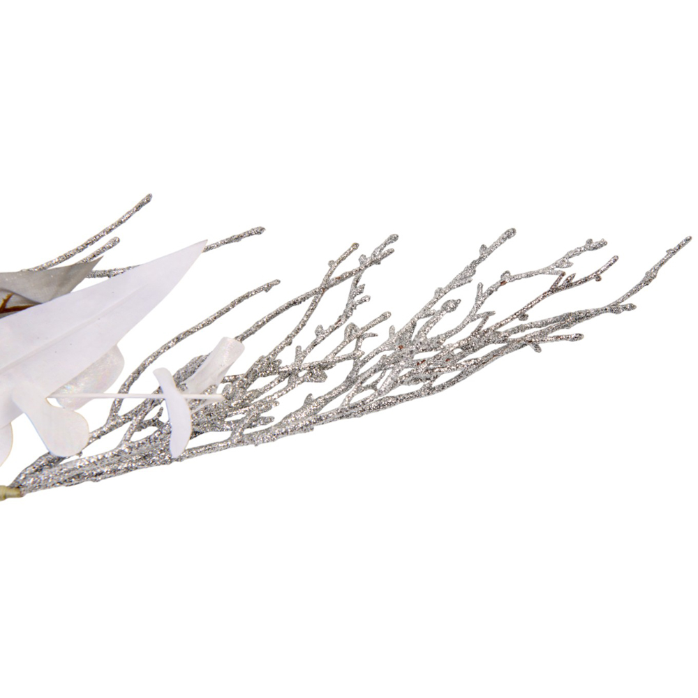 Frosted White and Silver Christmas Garland Image 5