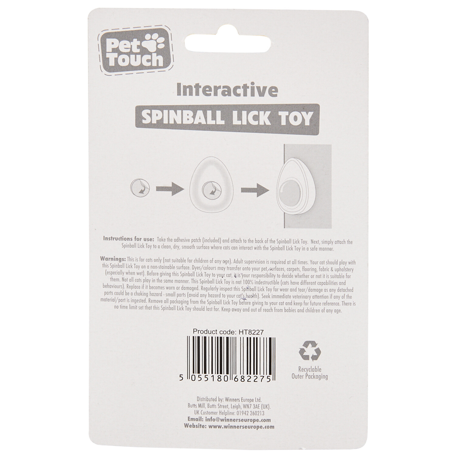 Interactive Cat Spinball Lick Toy - White and Yellow Image 3