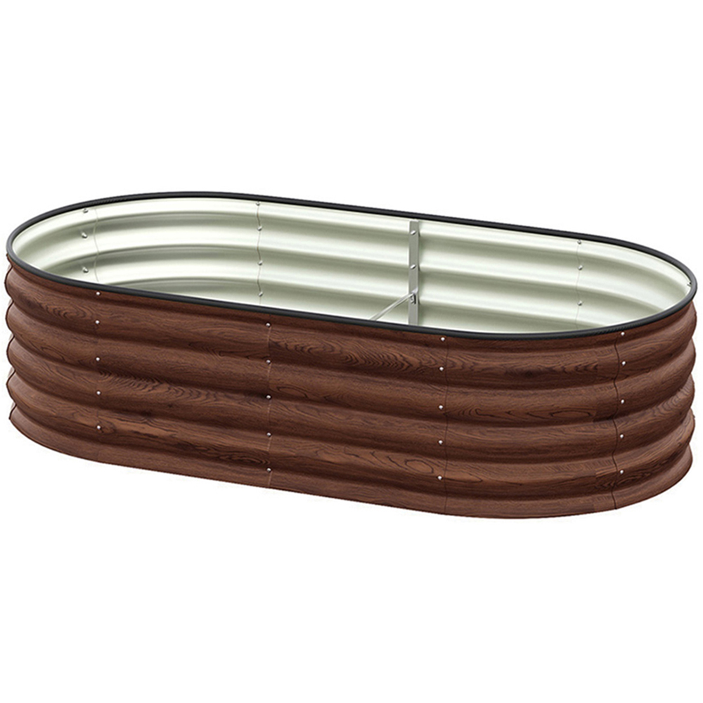 Living and Home Large Brown Galvanised Steel Raised Garden Bed 42 x 80 x 160cm Image 1