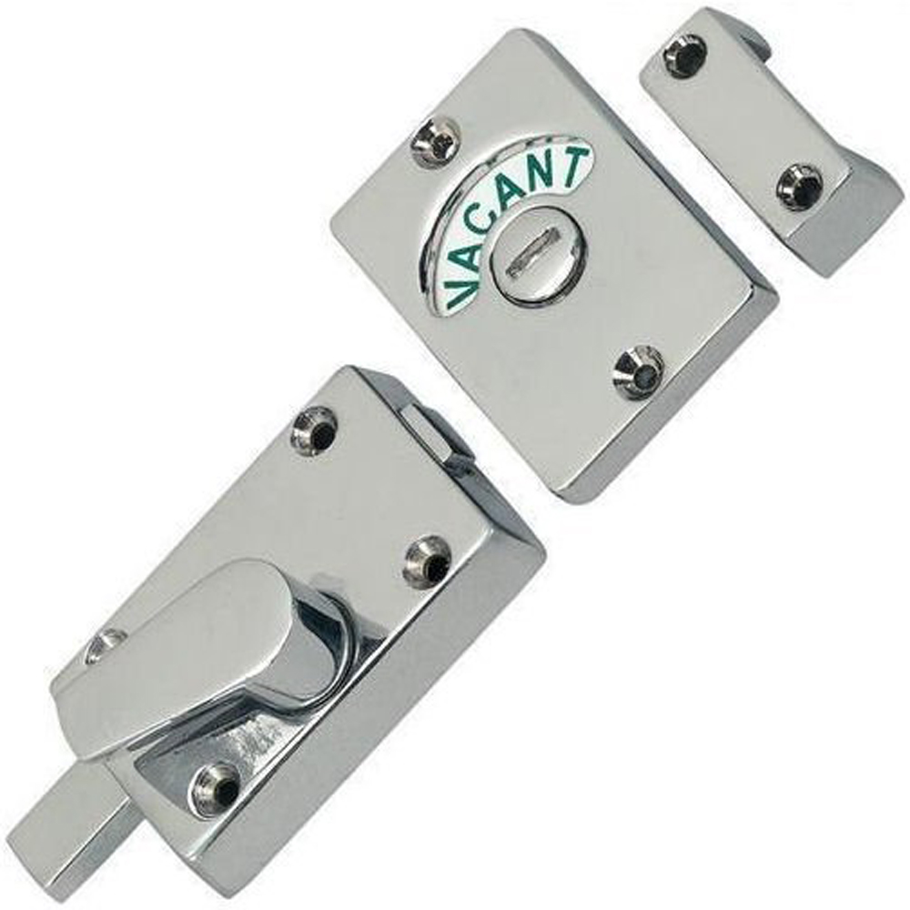 Golden Grace Polished Chrome Vacant and Engaged Bathroom Toilet Lock Indicator Bolt Set Image