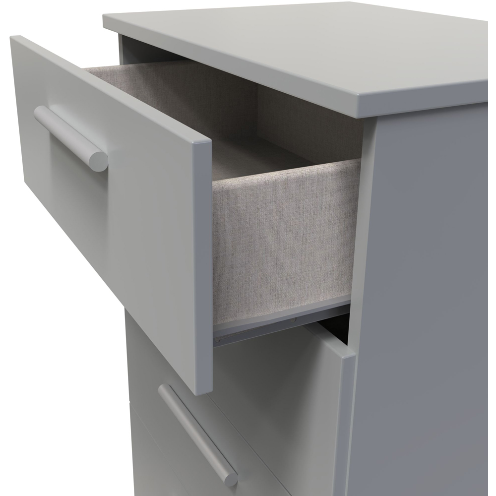 Crowndale Contrast 4 Drawer Dusk Grey Midi Chest of Drawers Ready Assembled Image 6