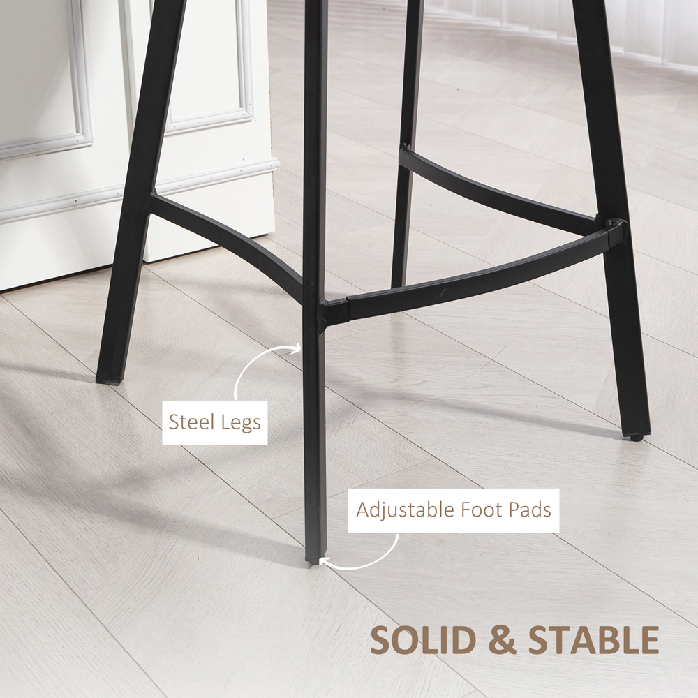 Portland Light Brown Faux Leather Bar Stool Set of 2 Image 6