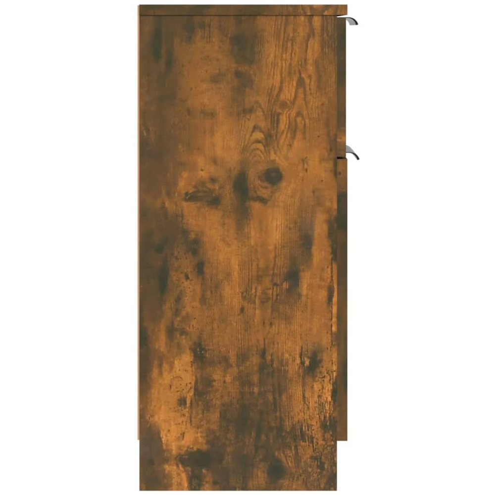 vidaXL Single Door Single Drawer Smoked Oak Sideboard Set of 2 Image 9