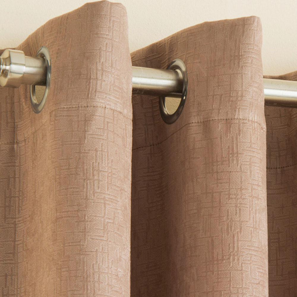 Enhanced Living Vogue Latte Thermal Blackout Eyelet Readymade Curtains 229 x 229cm Image 3