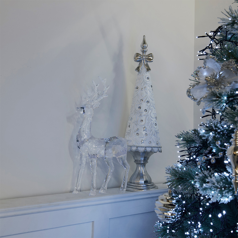 Crystal Acrylic Reindeer Decoration Clear Image 2