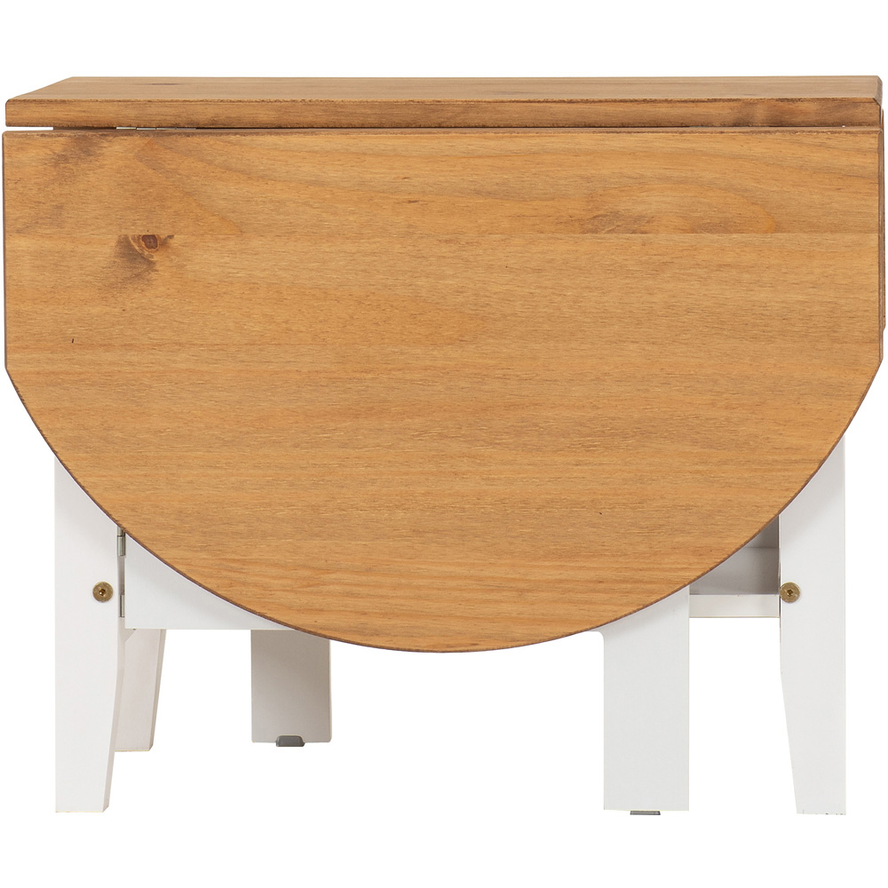 Seconique Santos Single Shelf Drop Leaf White Distressed Waxed Pine Coffee Table Image 4