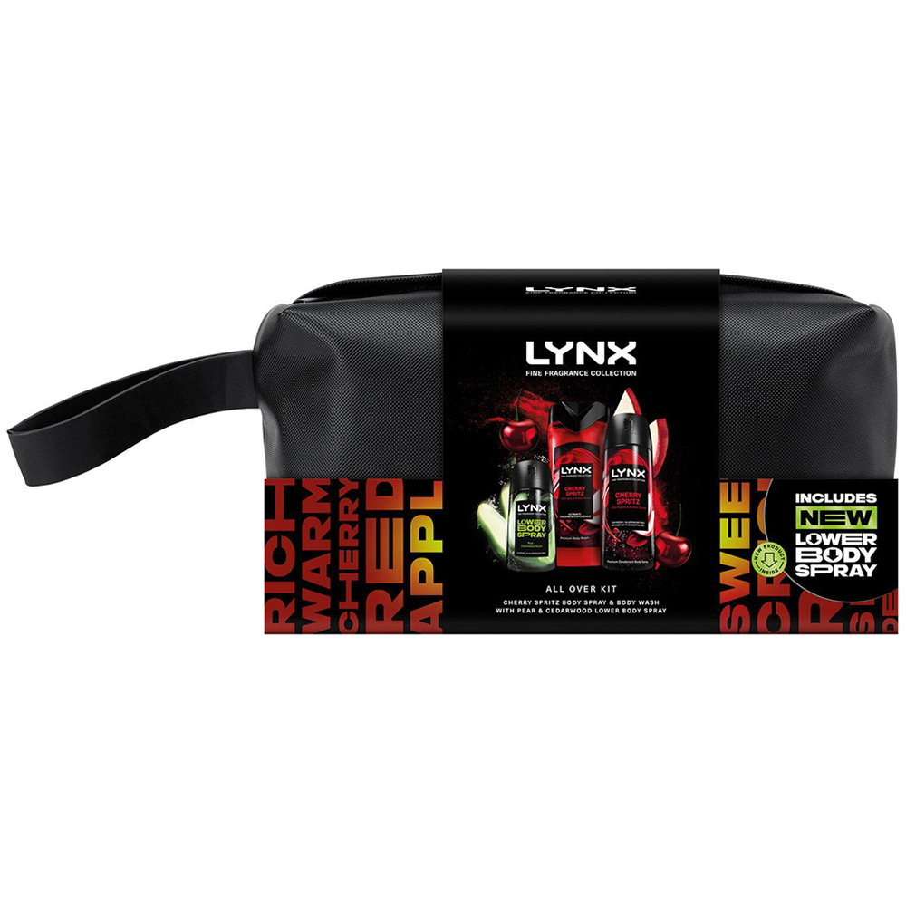 Lynx Fine Fragrance Cherry Spritz and Pear Scent Washbag Gift Set 2 Pack Image 3