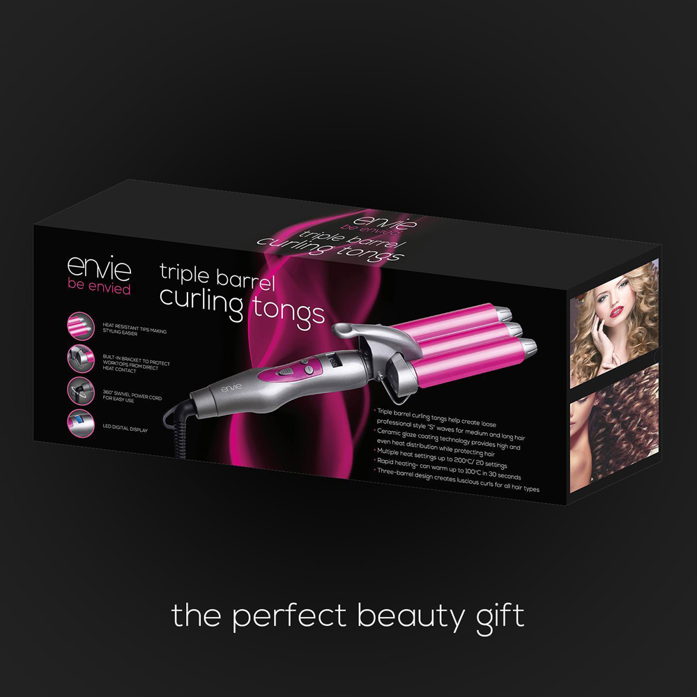 Envie 3 Barrel Hair Curling Tongs Image 3