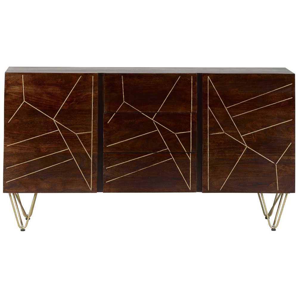 Brooklyn Ozella 2 Door 3 Drawer Dark Gold Extra Large Sideboard Image 3