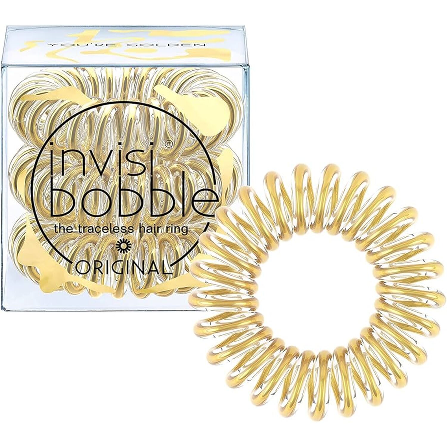 Pack of 3 Invisibobble Hair Bobbles - You're Golden Image