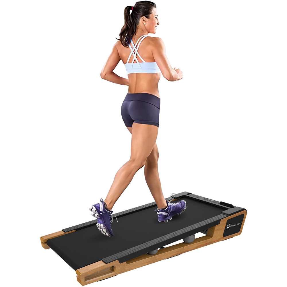 Strongology INCLINO Walnut Wood Quiet Adjustable Speed Treadmill 560W Image 1
