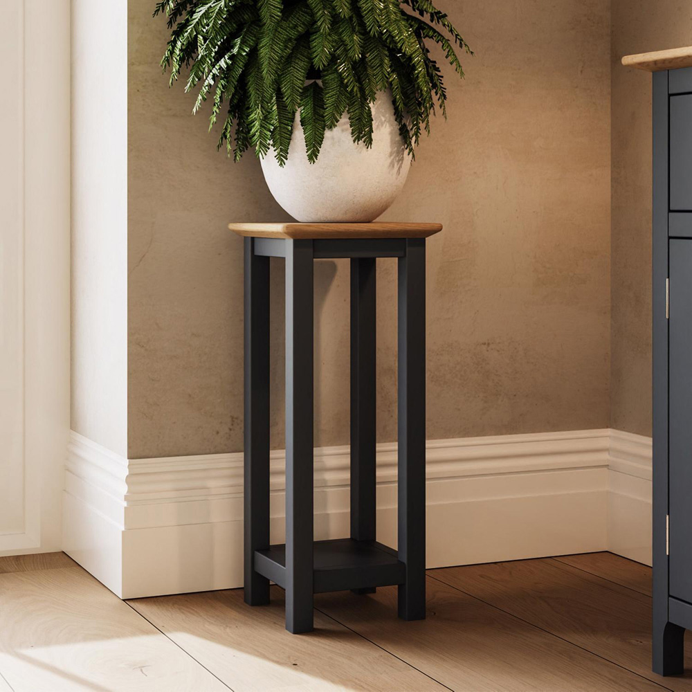 FWStyle Taberno Single Shelf Graphite Blue and Oak Side Table Image 7