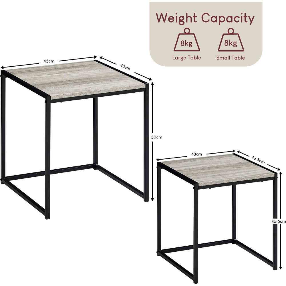 VIDA DESIGNS Brooklyn Grey Nest of Tables Set of 2 Image 9