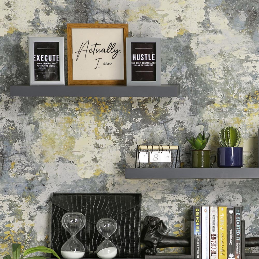 Harbour Housewares 60cm 3 Pack Grey Floating Wall Shelf Image 7