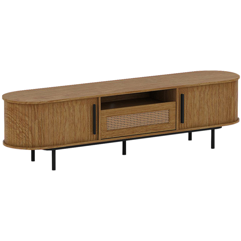 Kudl LV55 2 Door Single Shelf Light Oak TV Unit Image 2