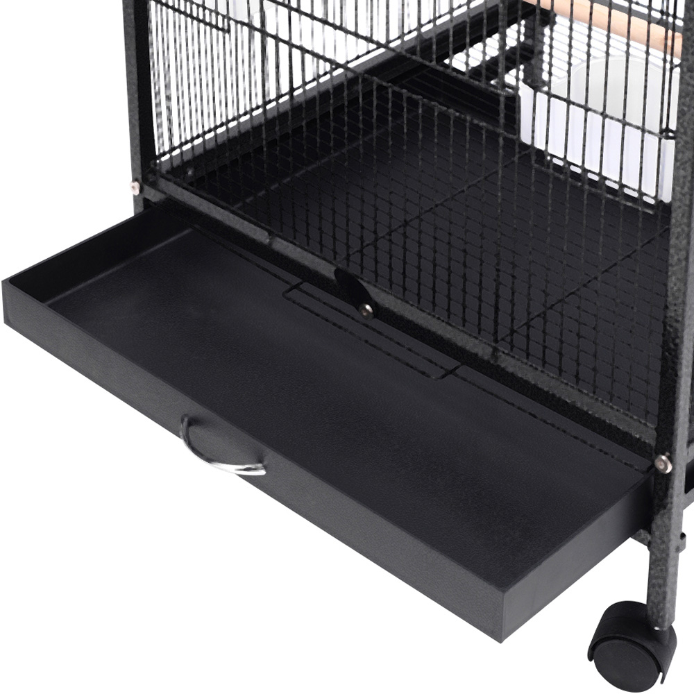 H&O Direct Rolling Metal Bird Cage with Open Play Top Image 5