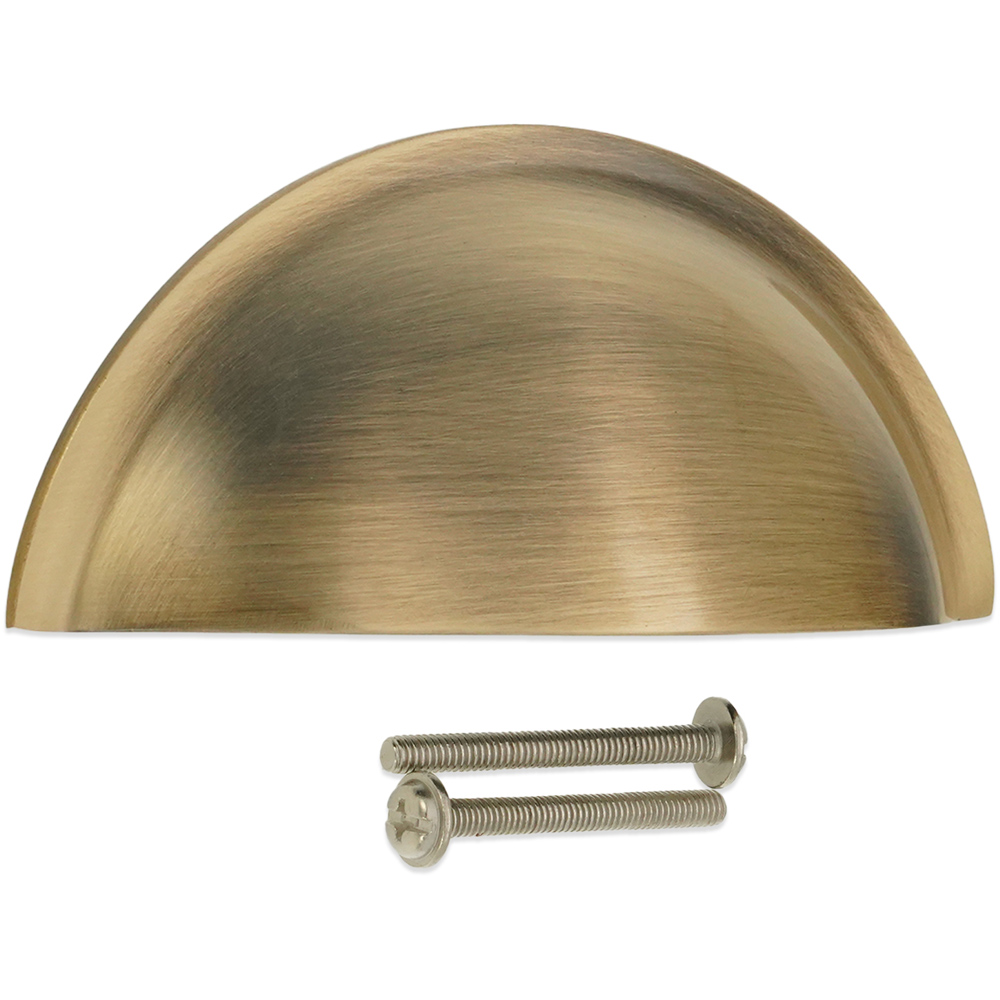 Spira Brass Antique Brass Small Slim Cup Pull Drawer Handle Image 3