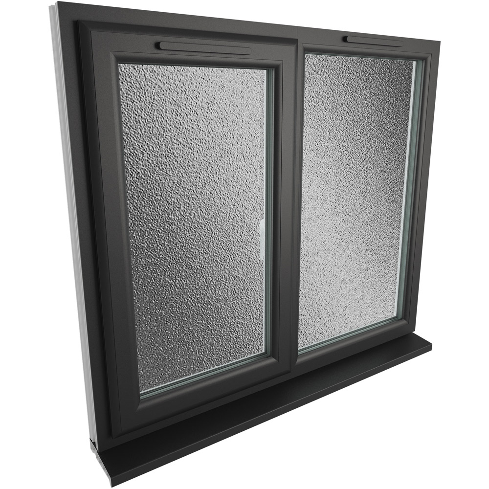 Crystal Black and White LH Side Hung Next to a Fixed Obscure Double Glazed Window 1190 x 965mm Image 4