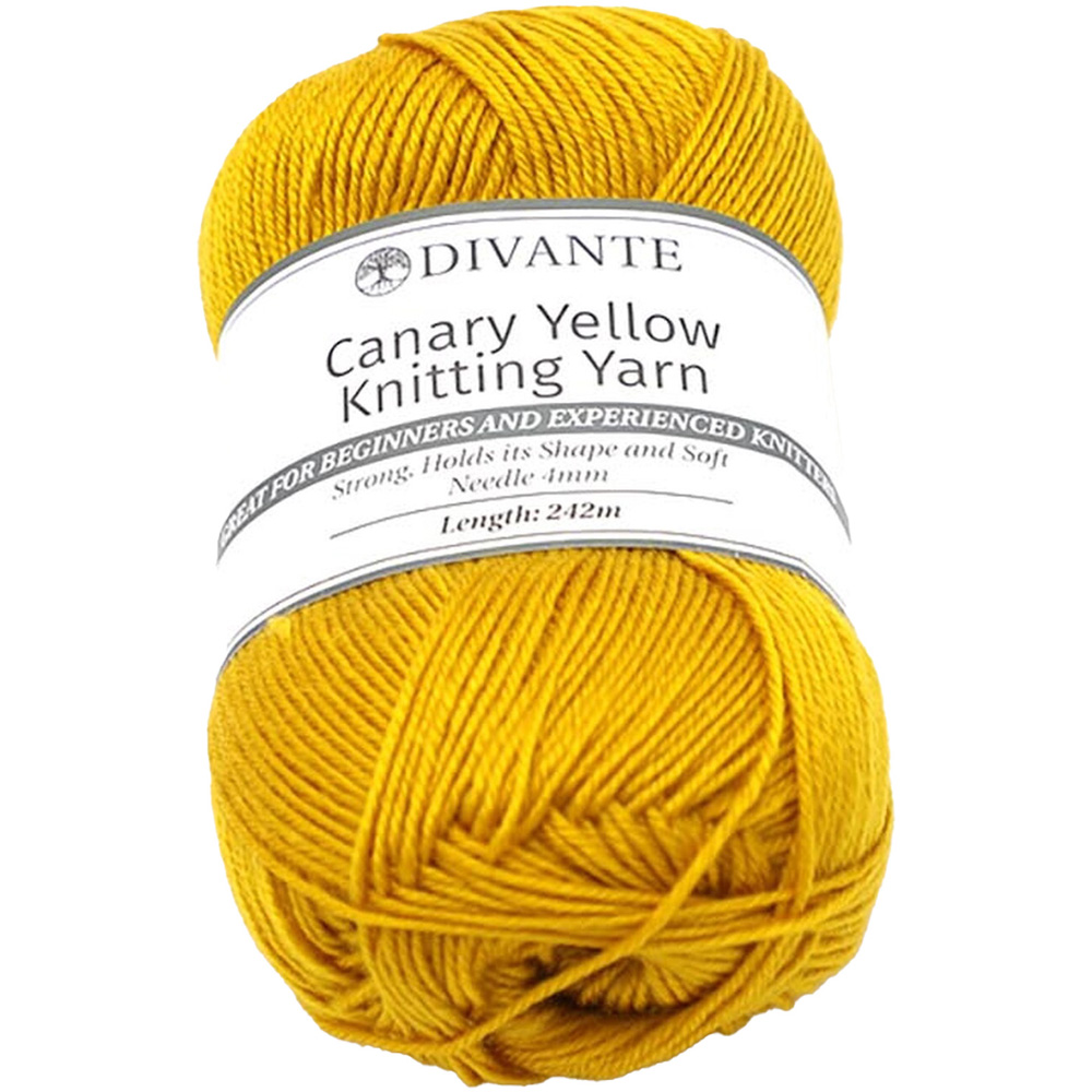 Divante Canary Yellow Basic Knitting Yarn 100g Image