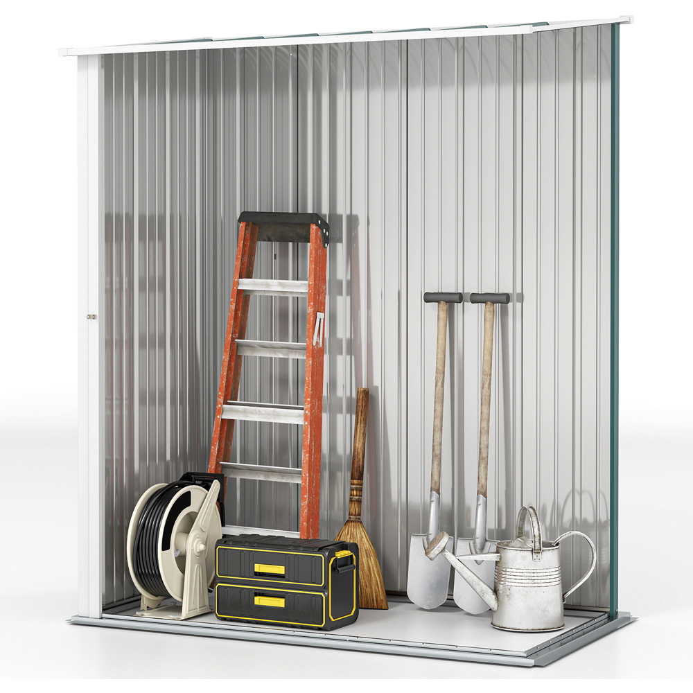 Outsunny 5.3 x 3.1ft Green Metal Pent Garden Shed Image 3
