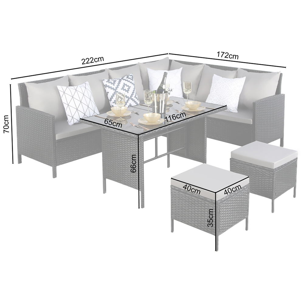 Home Garden Direct Thalia 8 Seater Black Rattan Corner Sofa Set Image 9