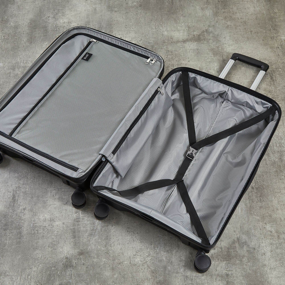 Rock Tulum Set of 3 Black Hardshell Expandable Suitcases Image 5