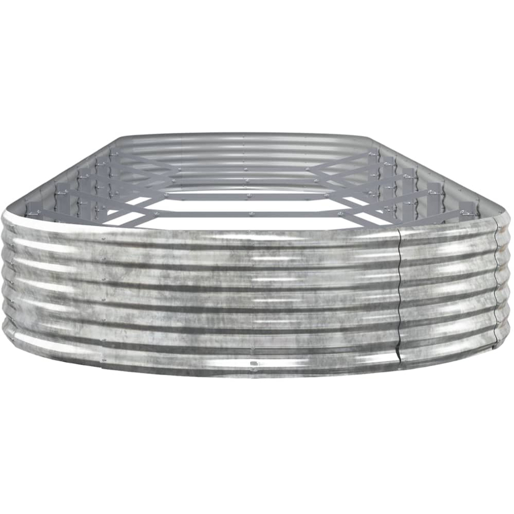 vidaXL Silver Galvanised Steel Raised Garden Bed 36 x 140 x 523cm Image 3