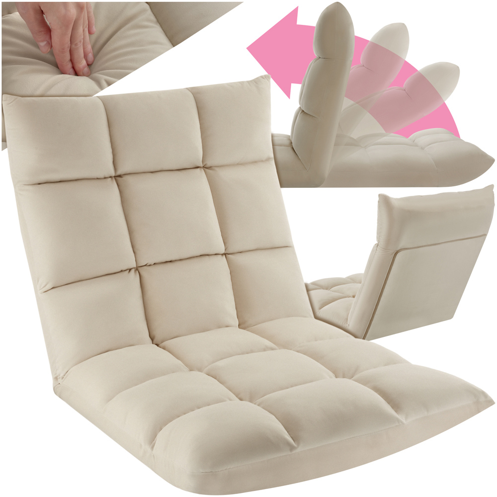 tectake Snooze 2 in 1 Beige Recliner Armchair and Lounger Image 2