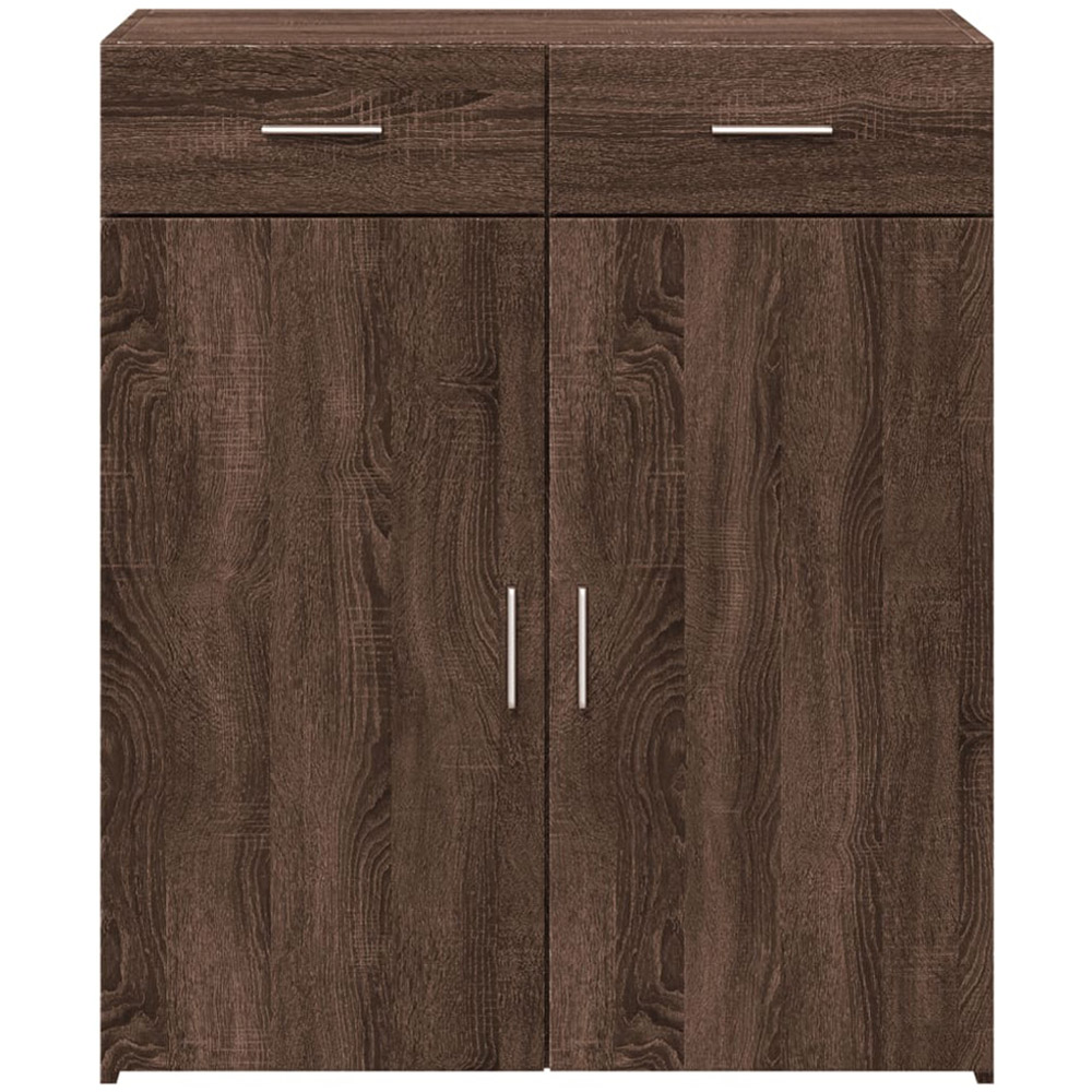 vidaXL 2 Door 2 Drawer Brown Oak Sideboard Image 4