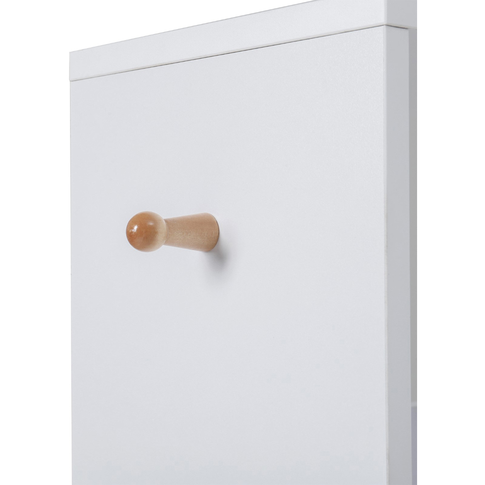 Living and Home 2 Drawer 4 Shelf White Tall Bedside Table Image 3
