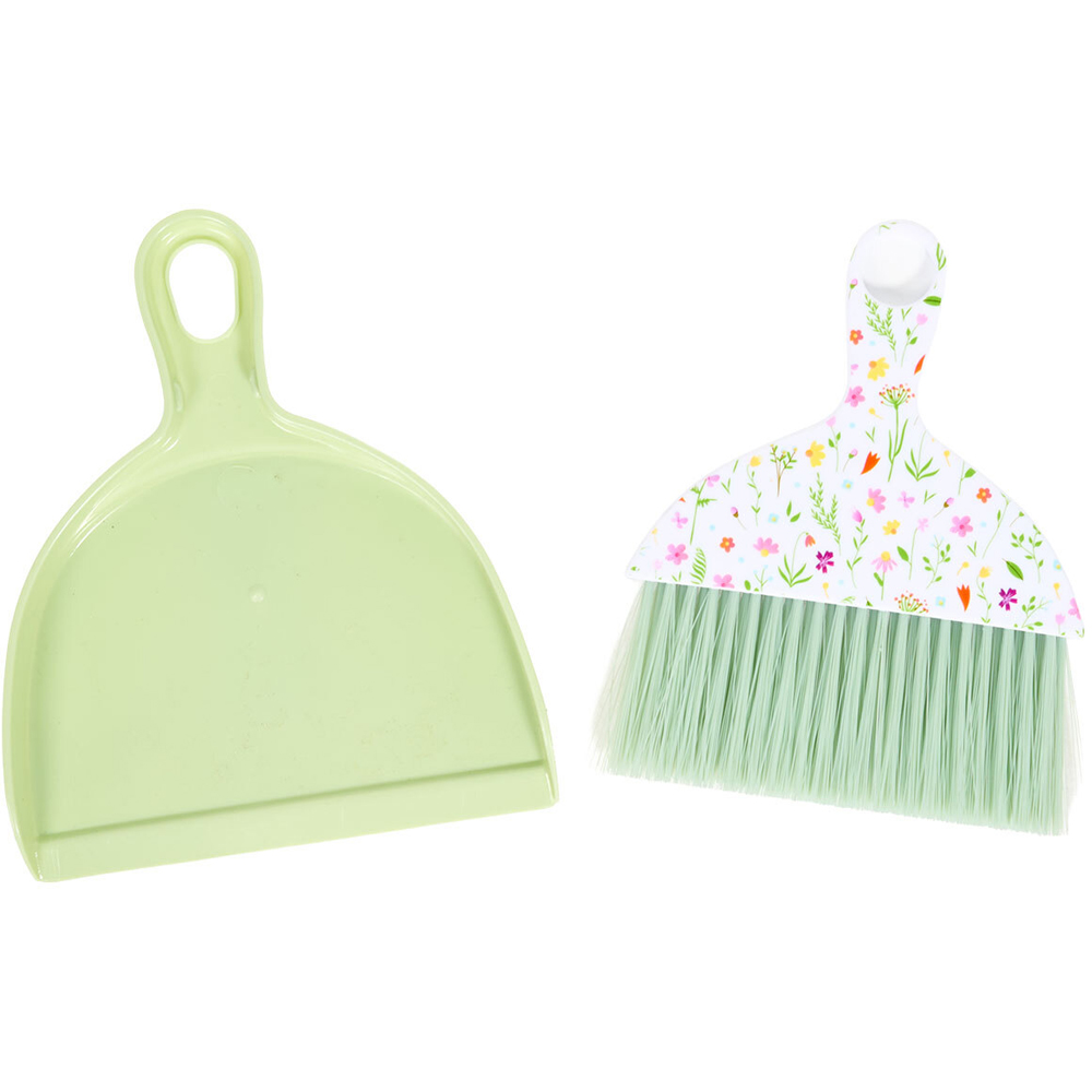 Wildflower Mini Dustpan and Brush Green Image 2