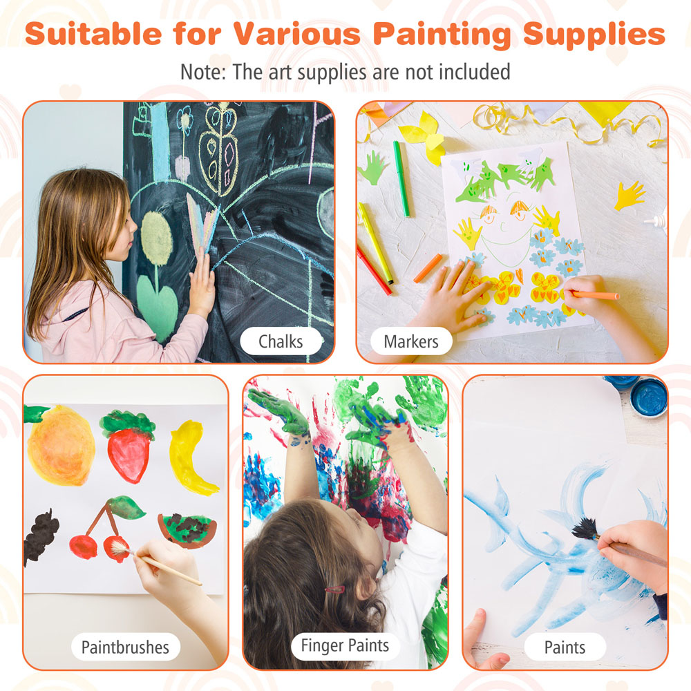 Costway Kids Dark Green Double Sided Easel with Magnetic Whiteboard and Chalkboard Image 5