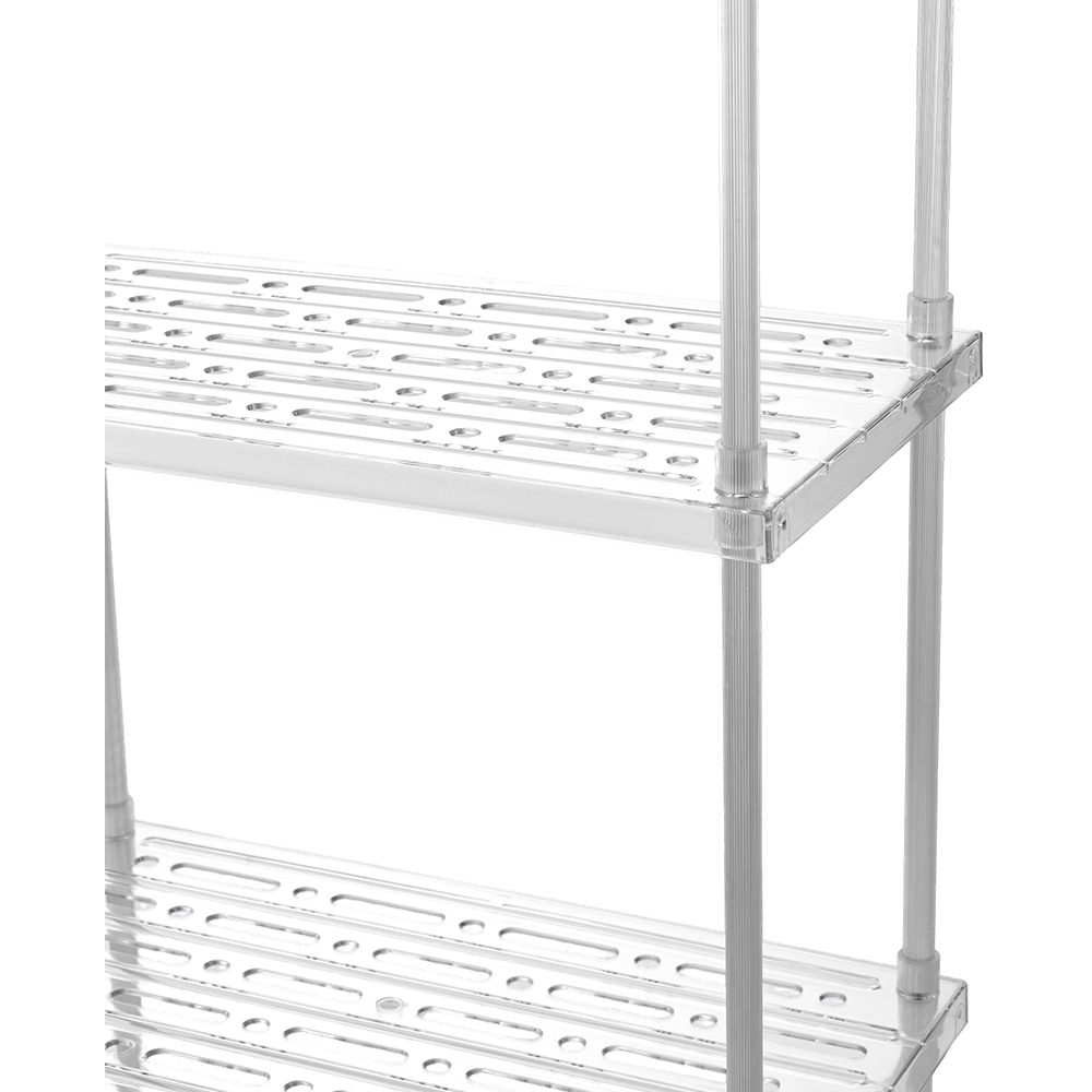 Living and Home 4-Tier Transparent and Silver Storage Cart Image 6