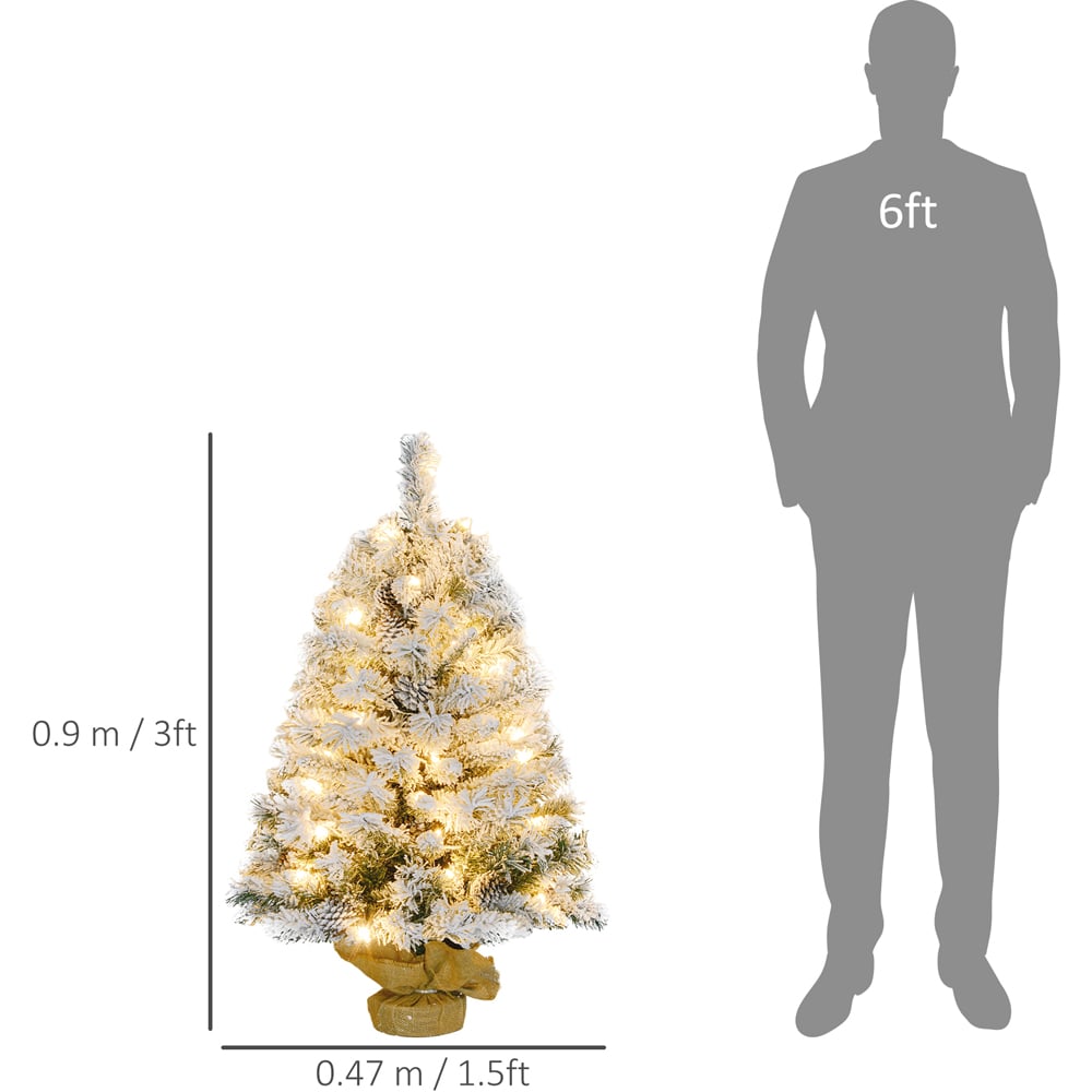 Everglow Warm White LED Pre-Lit Artificial Christmas Tree 3ft Image 7