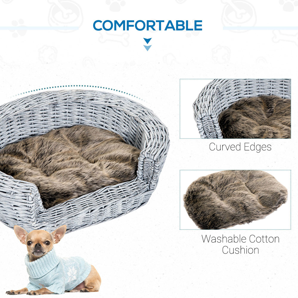 PawHut Elevated Basket Sofa Rattan Pet Bed Image 6