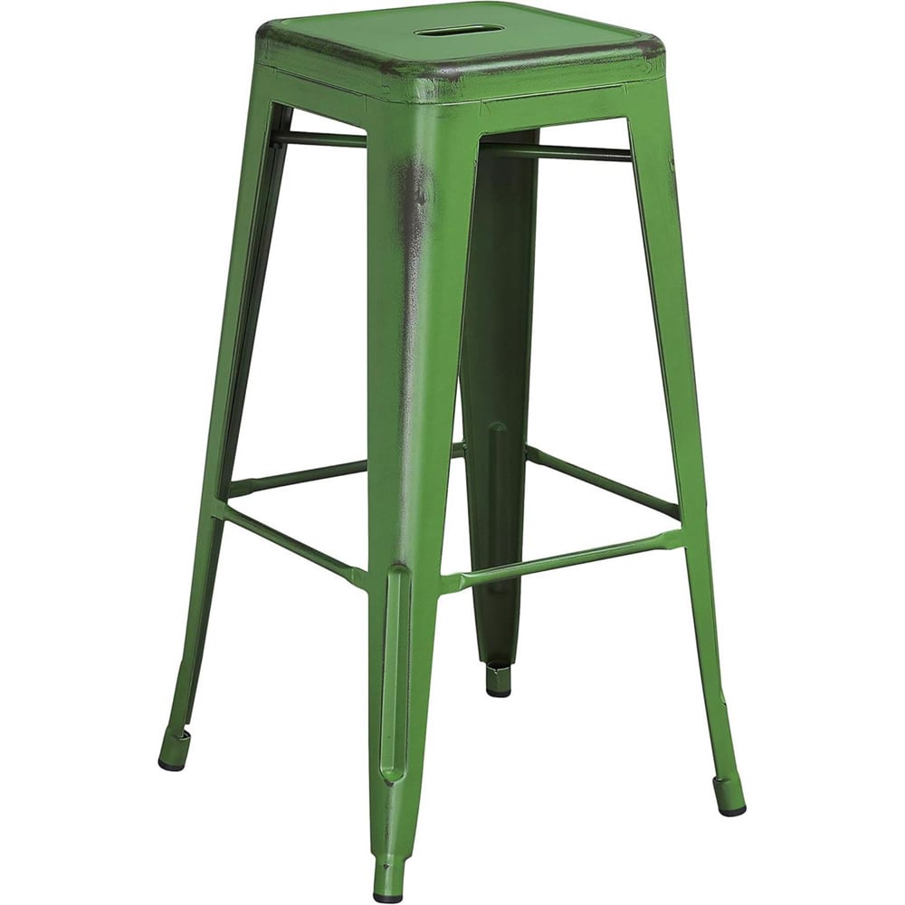 FWStyle Green Assembled Steel Bar Stool Set of 4 Image 3