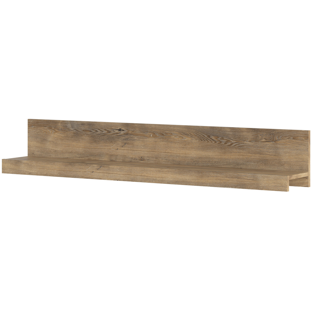 Florence 135cm Chestnut and Matera Grey Wide Wall Shelf Image 3