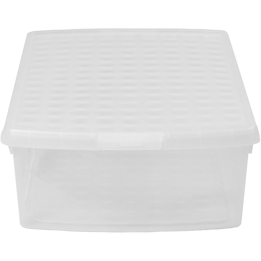 Wham Clip 30L Clear Rectangular Storage Box with Lid 4 Pack Image 4