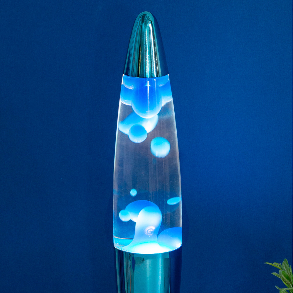 Chrome Lava Lamp Blue Image 3