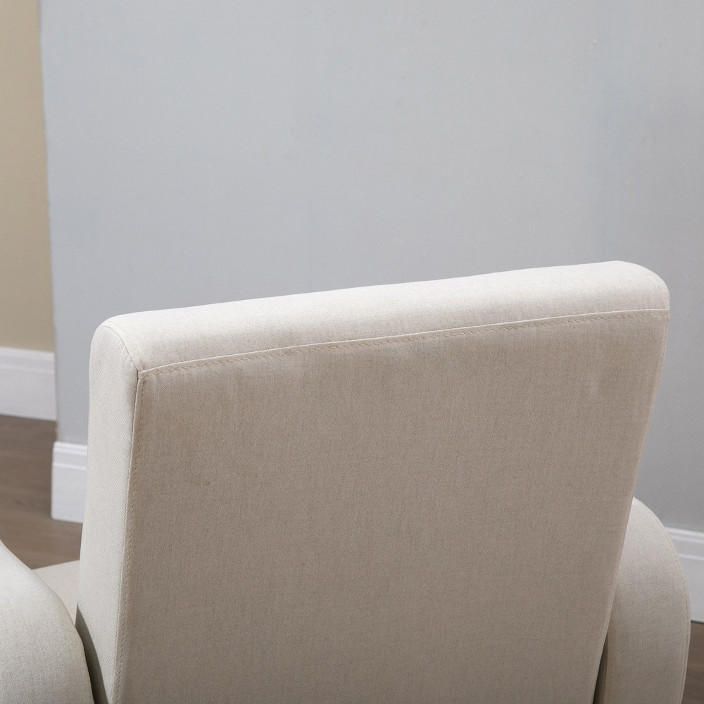 Portland Cream Linen-Touch Accent Armchair Image 3