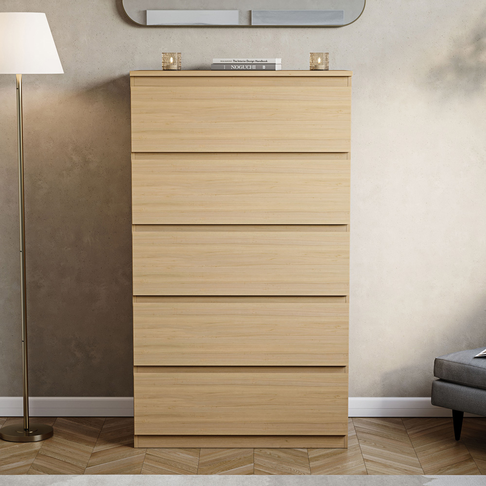VIDA DESIGNS Denver 5 Drawer Pine Chest of Drawers Image 3